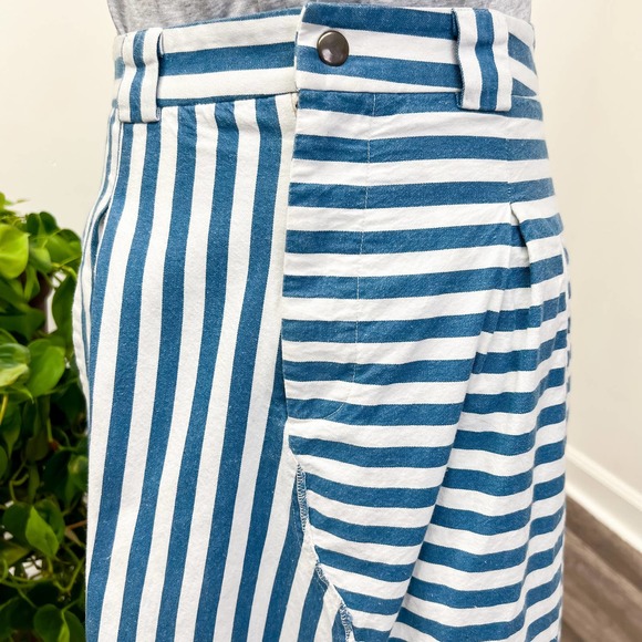 Rachel Antonoff Blue and White Striped Midi Skirt - Picture 7 of 10